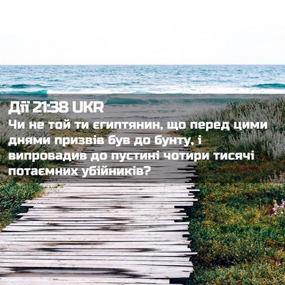 Picture 02 - Дії 21:38 UKR - Чи не той ти єгиптянин, що - Bible Verse Picture