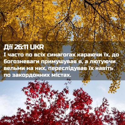 Picture 02 - Дії 26:11 UKR - І часто по всіх синагогах - Bible Verse Picture