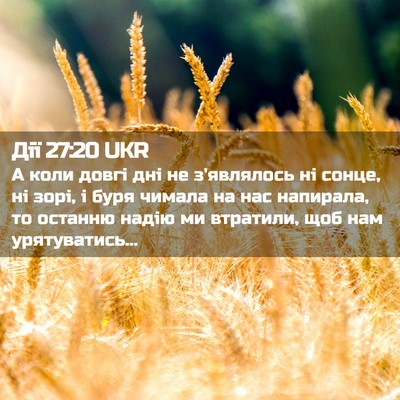 Picture 02 - Дії 27:20 UKR - А коли довгі дні не - Bible Verse Picture