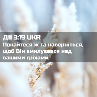 Picture 02 - Дії 3:19 UKR - Покайтеся ж та - Bible Verse Picture