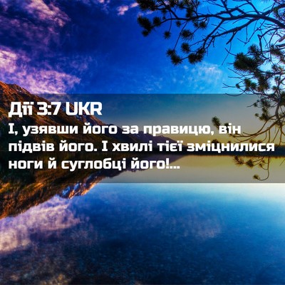 Picture 02 - Дії 3:7 UKR - І, узявши його за правицю, - Bible Verse Picture