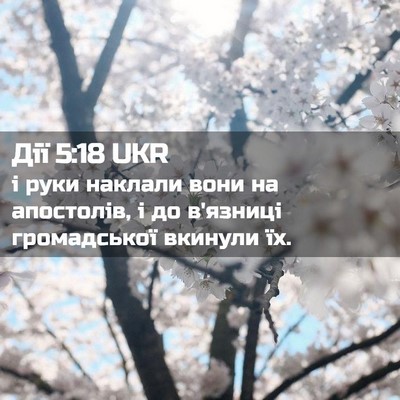 Picture 02 - Дії 5:18 UKR - і руки наклали вони на - Bible Verse Picture
