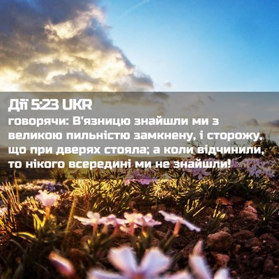 Picture 02 - Дії 5:23 UKR - говорячи: В'язницю знайшли - Bible Verse Picture