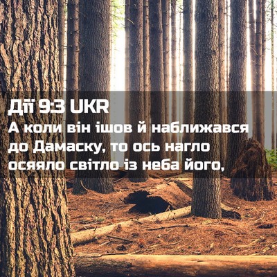 Picture 02 - Дії 9:3 UKR - А коли він ішов й - Bible Verse Picture