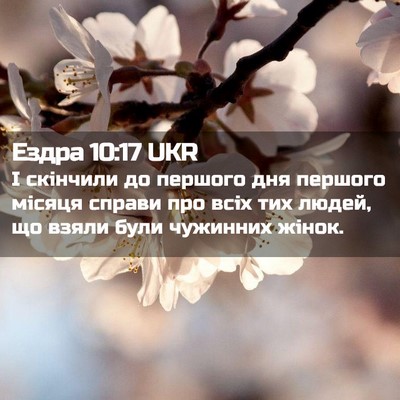 Picture 02 - Ездра 10:17 UKR - І скінчили до першого дня - Bible Verse Picture