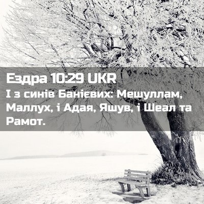 Picture 02 - Ездра 10:29 UKR - І з синів Банієвих: - Bible Verse Picture