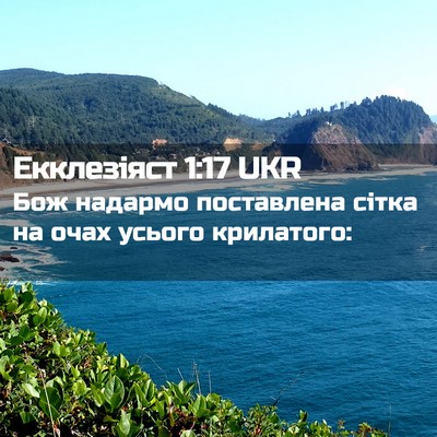 Picture 02 - Екклезіяст 1:17 UKR - Бож надармо поставлена - Bible Verse Picture