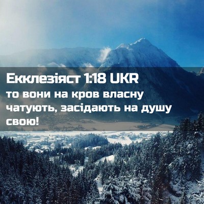 Picture 02 - Екклезіяст 1:18 UKR - то вони на кров власну - Bible Verse Picture