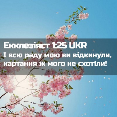 Picture 02 - Екклезіяст 1:25 UKR - І всю раду мою ви - Bible Verse Picture