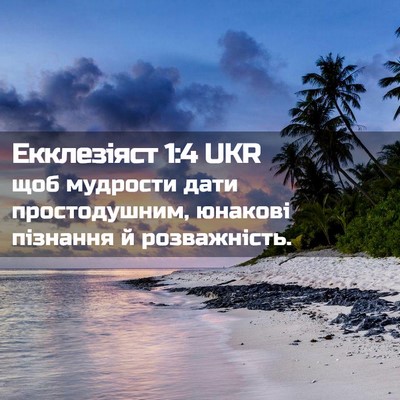 Picture 02 - Екклезіяст 1:4 UKR - щоб мудрости дати - Bible Verse Picture