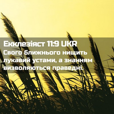 Picture 02 - Екклезіяст 11:9 UKR - Свого ближнього нищить - Bible Verse Picture