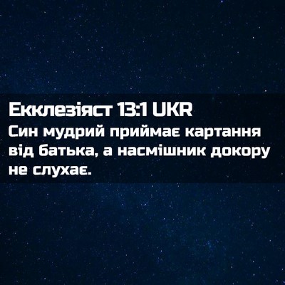 Picture 02 - Екклезіяст 13:1 UKR - Син мудрий приймає - Bible Verse Picture