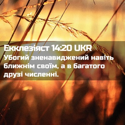 Picture 02 - Екклезіяст 14:20 UKR - Убогий зненавиджений - Bible Verse Picture