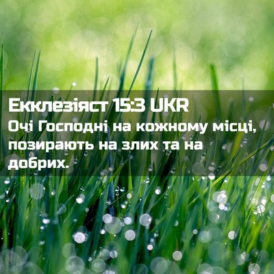 Picture 02 - Екклезіяст 15:3 UKR - Очі Господні на кожному - Bible Verse Picture