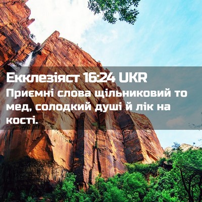 Picture 02 - Екклезіяст 16:24 UKR - Приємні слова щільниковий - Bible Verse Picture