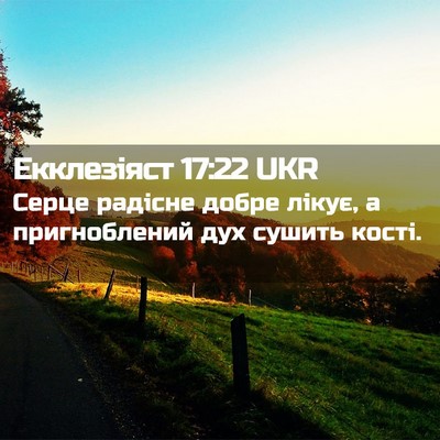 Picture 02 - Екклезіяст 17:22 UKR - Серце радісне добре лікує, - Bible Verse Picture