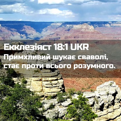 Picture 02 - Екклезіяст 18:1 UKR - Примхливий шукає сваволі, - Bible Verse Picture