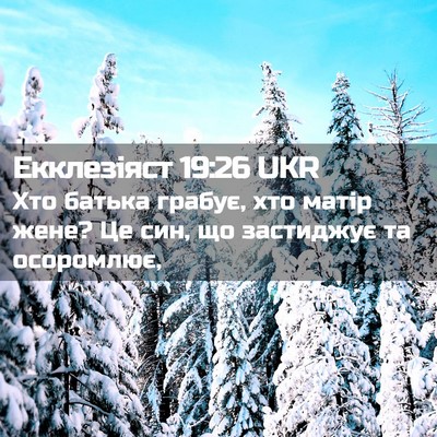 Picture 02 - Екклезіяст 19:26 UKR - Хто батька грабує, хто - Bible Verse Picture