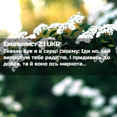 Picture 02 - Екклезіяст 2:1 UKR - Сказав був я в серці - Bible Verse Picture