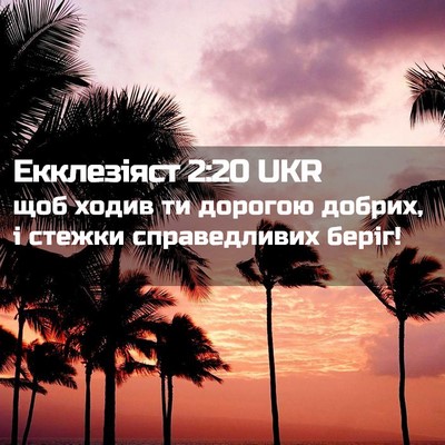 Picture 02 - Екклезіяст 2:20 UKR - щоб ходив ти дорогою - Bible Verse Picture