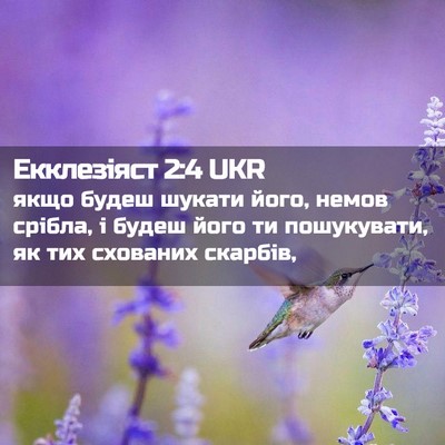 Picture 02 - Екклезіяст 2:4 UKR - якщо будеш шукати його, - Bible Verse Picture