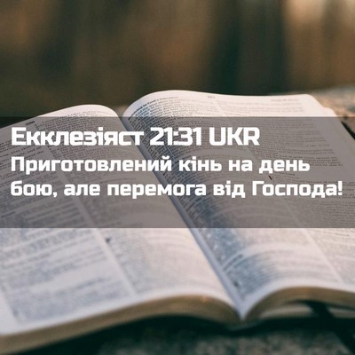 Picture 02 - Екклезіяст 21:31 UKR - Приготовлений кінь на день - Bible Verse Picture