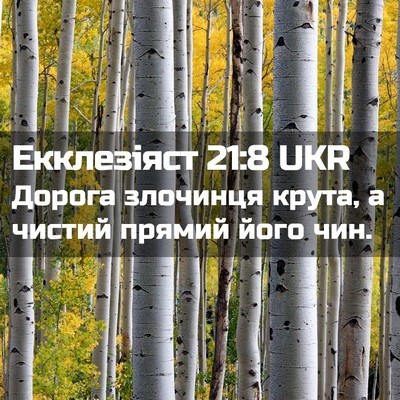 Picture 02 - Екклезіяст 21:8 UKR - Дорога злочинця крута, а - Bible Verse Picture