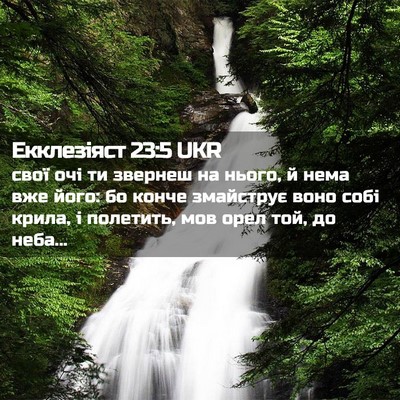 Picture 02 - Екклезіяст 23:5 UKR - свої очі ти звернеш на - Bible Verse Picture