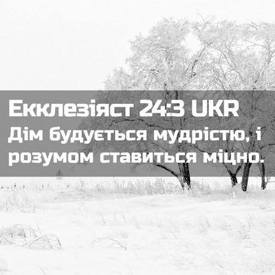 Picture 02 - Екклезіяст 24:3 UKR - Дім будується мудрістю, і - Bible Verse Picture
