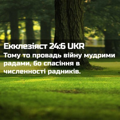 Picture 02 - Екклезіяст 24:6 UKR - Тому то провадь війну - Bible Verse Picture