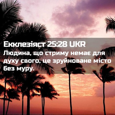 Picture 02 - Екклезіяст 25:28 UKR - Людина, що стриму немає для - Bible Verse Picture
