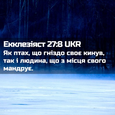 Picture 02 - Екклезіяст 27:8 UKR - Як птах, що гніздо своє - Bible Verse Picture