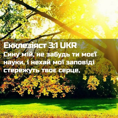Picture 02 - Екклезіяст 3:1 UKR - Сину мій, не забудь ти моєї - Bible Verse Picture