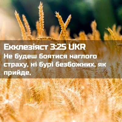 Picture 02 - Екклезіяст 3:25 UKR - Не будеш боятися наглого - Bible Verse Picture