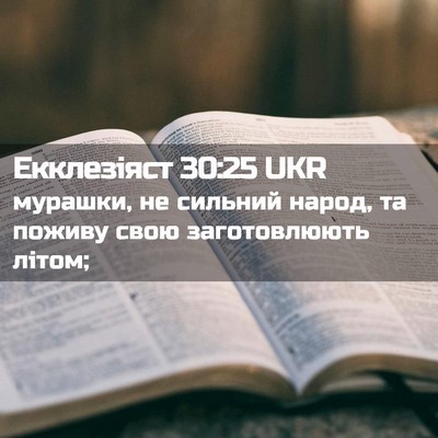 Picture 02 - Екклезіяст 30:25 UKR - мурашки, не сильний народ, - Bible Verse Picture