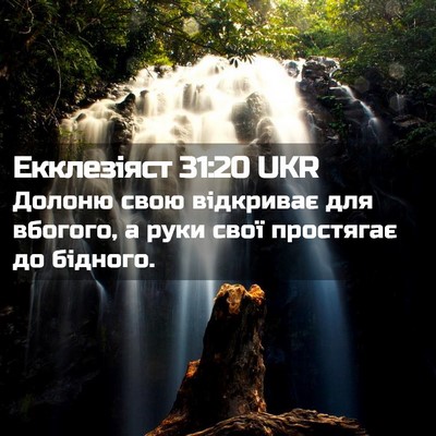 Picture 02 - Екклезіяст 31:20 UKR - Долоню свою відкриває для - Bible Verse Picture