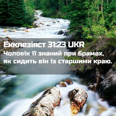 Picture 02 - Екклезіяст 31:23 UKR - Чоловік її знаний при - Bible Verse Picture