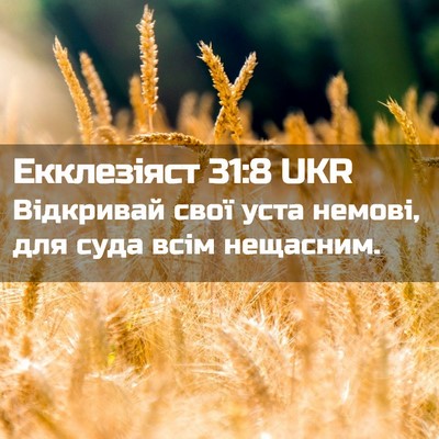 Picture 02 - Екклезіяст 31:8 UKR - Відкривай свої уста - Bible Verse Picture