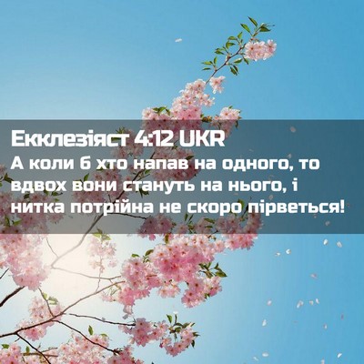 Picture 02 - Екклезіяст 4:12 UKR - А коли б хто напав на - Bible Verse Picture