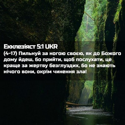 Picture 02 - Екклезіяст 5:1 UKR - (4-17) Пильнуй за ногою своєю, - Bible Verse Picture