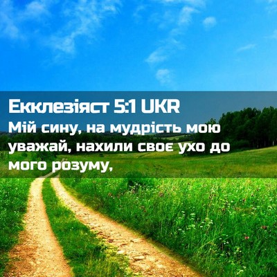 Picture 02 - Екклезіяст 5:1 UKR - Мій сину, на мудрість мою - Bible Verse Picture