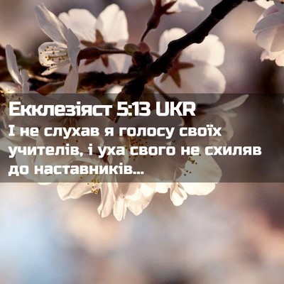 Picture 02 - Екклезіяст 5:13 UKR - І не слухав я голосу своїх - Bible Verse Picture