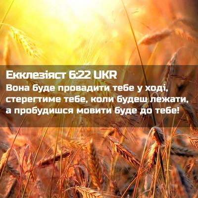 Picture 02 - Екклезіяст 6:22 UKR - Вона буде провадити тебе у - Bible Verse Picture