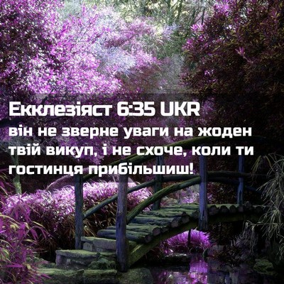 Picture 02 - Екклезіяст 6:35 UKR - він не зверне уваги на - Bible Verse Picture