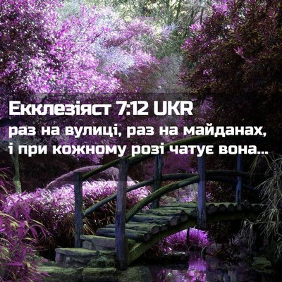 Picture 02 - Екклезіяст 7:12 UKR - раз на вулиці, раз на - Bible Verse Picture