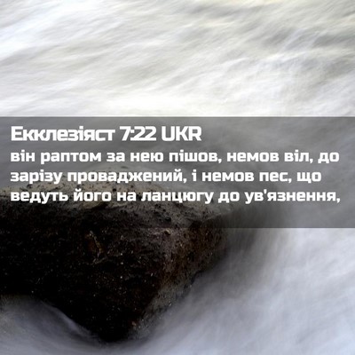 Picture 02 - Екклезіяст 7:22 UKR - він раптом за нею пішов, - Bible Verse Picture