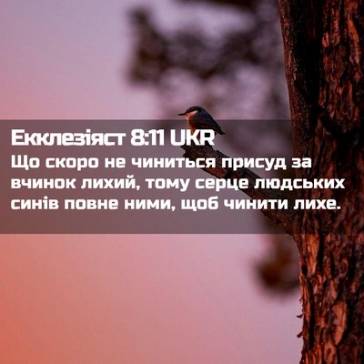 Picture 02 - Екклезіяст 8:11 UKR - Що скоро не чиниться - Bible Verse Picture