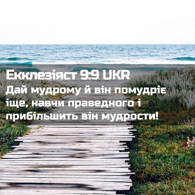 Picture 02 - Екклезіяст 9:9 UKR - Дай мудрому й він помудріє - Bible Verse Picture