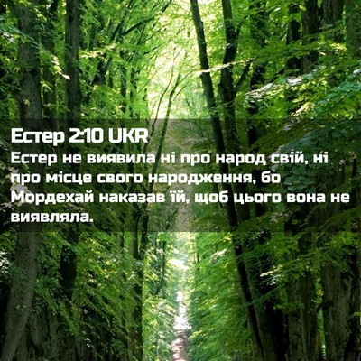 Picture 02 - Естер 2:10 UKR - Естер не виявила ні про - Bible Verse Picture