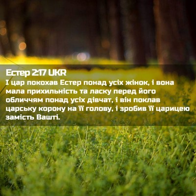 Picture 02 - Естер 2:17 UKR - І цар покохав Естер понад - Bible Verse Picture